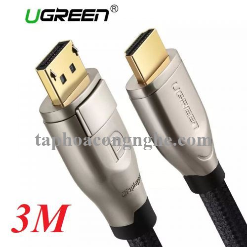 Ugreen 40435 3M Màu Đen Cáp chuyển đổi Displayport 1.2 sang HDMI 2.0 cao cấp DP111 30040435